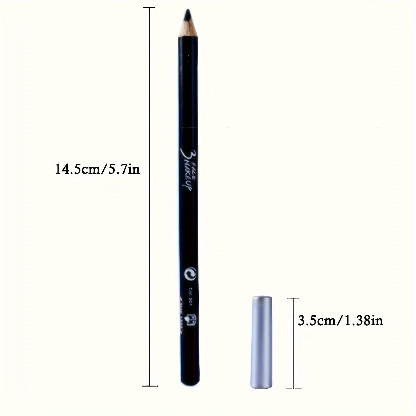 Women Black 2-in-1 Eyeliner and Eyebrow Pencil Waterproof Smudge-Proof