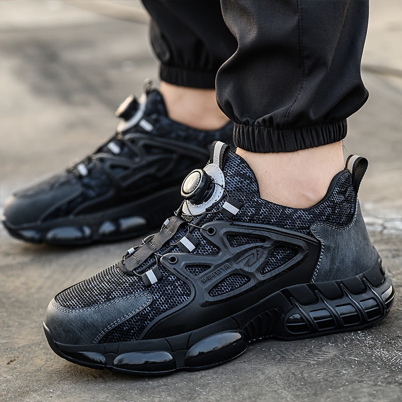 Unisex Breathable Mesh Work Shoes Steel Toe Casual Outdoor Safety Lightweight Puncture-Resistant