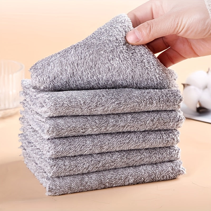 Bamboo Charcoal Fiber Dishwashing Rag Absorbent Kitchen Scrubbing Towel