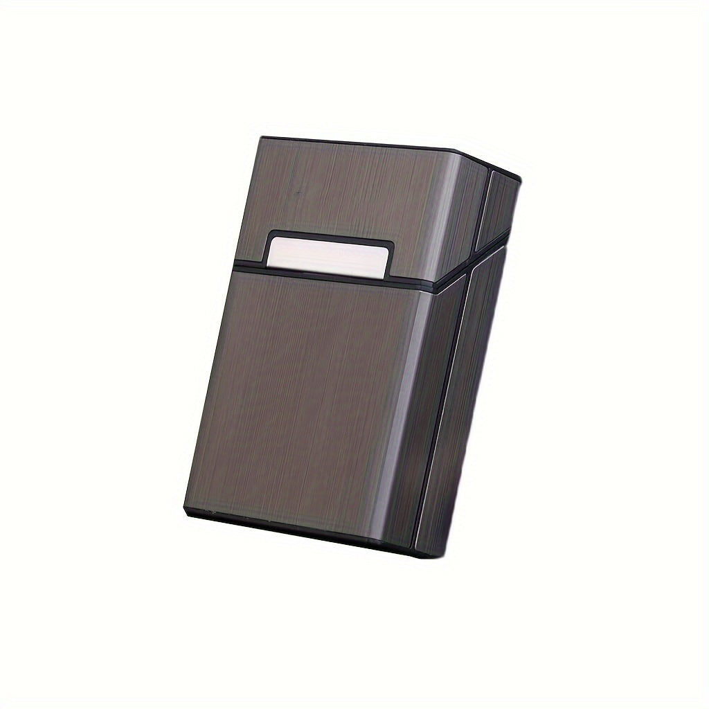 Hombre y mujer metal cepillado estuche para cigarrillos con imán y apertura giratoria para 20 cigarrillos