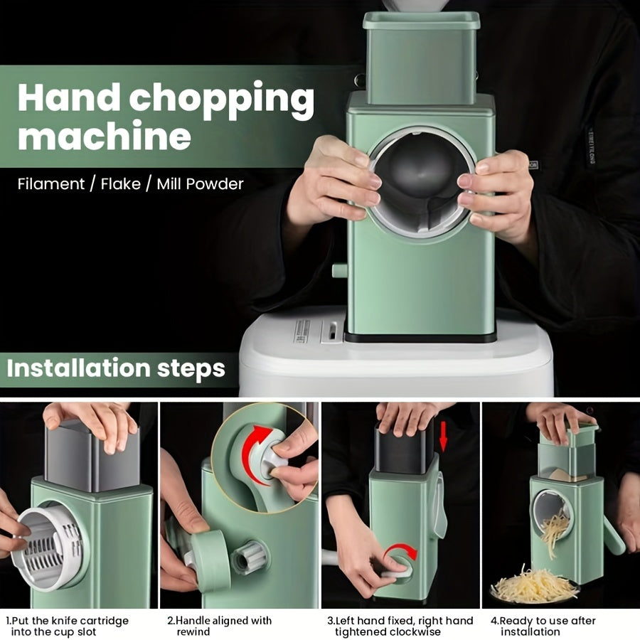 Manual Kitchen Slicer with 6 Interchangeable Blades for Vegetables Nuts Cheese