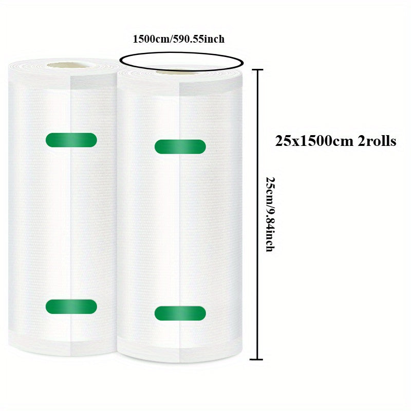 Oziq-ovqat uchun vakuum qopqogʻi sumkalar 2 ta, 590 kv. dyuym, BPAsiz, bardoshli PE+PA shaffof
