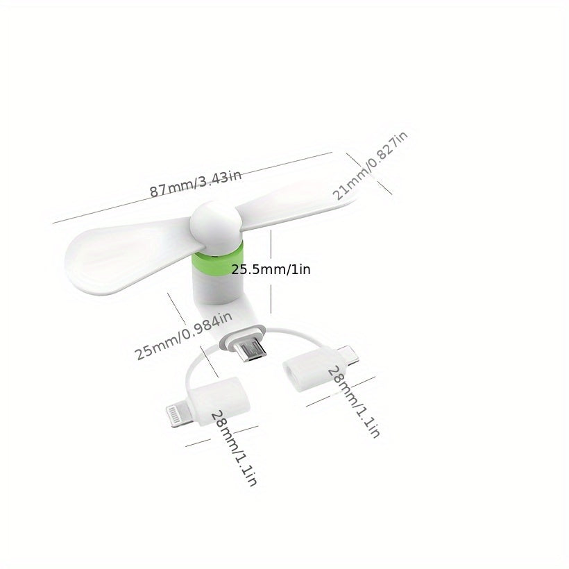 Mini USB Fans and 3-in-1 Phone Fan Set Portable Flexible Cooling Fans for Mobile Devices and Laptops