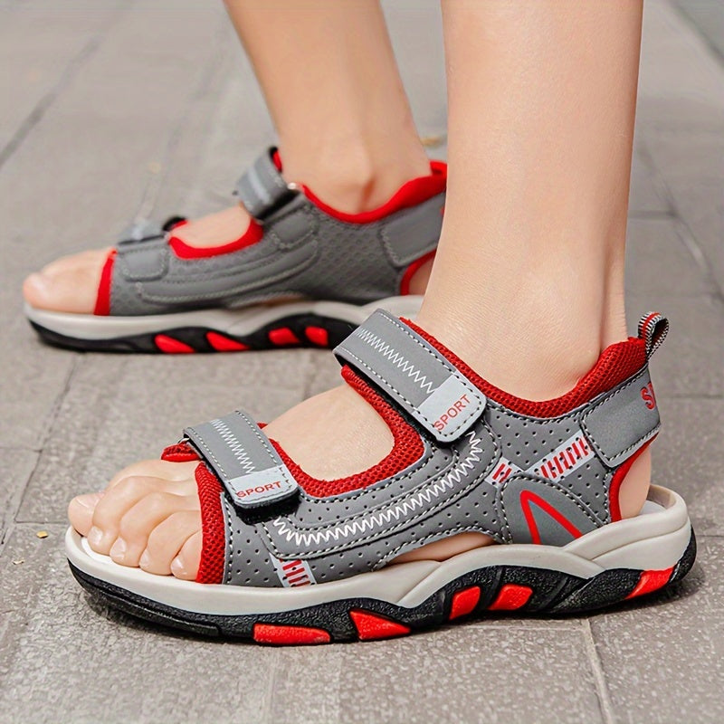 Zapatos casuales para niños en azul marino para niños, de punta abierta, antideslizantes, ligeros, para verano