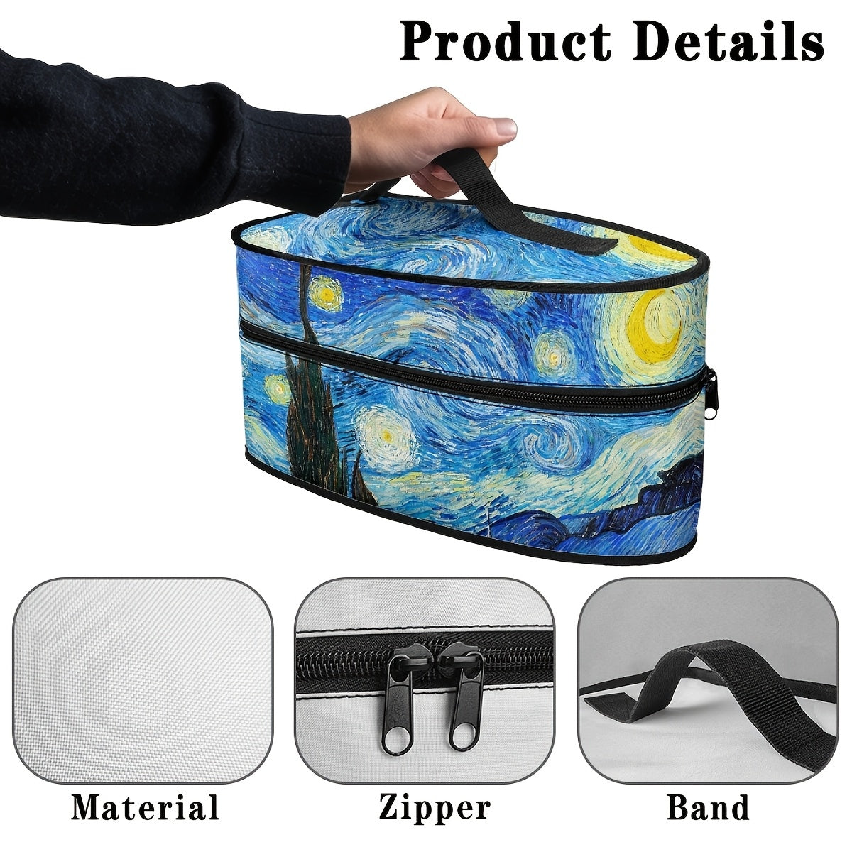 Portable Iron Storage Bag Dustproof Organizer with Handle and Dual Zippers