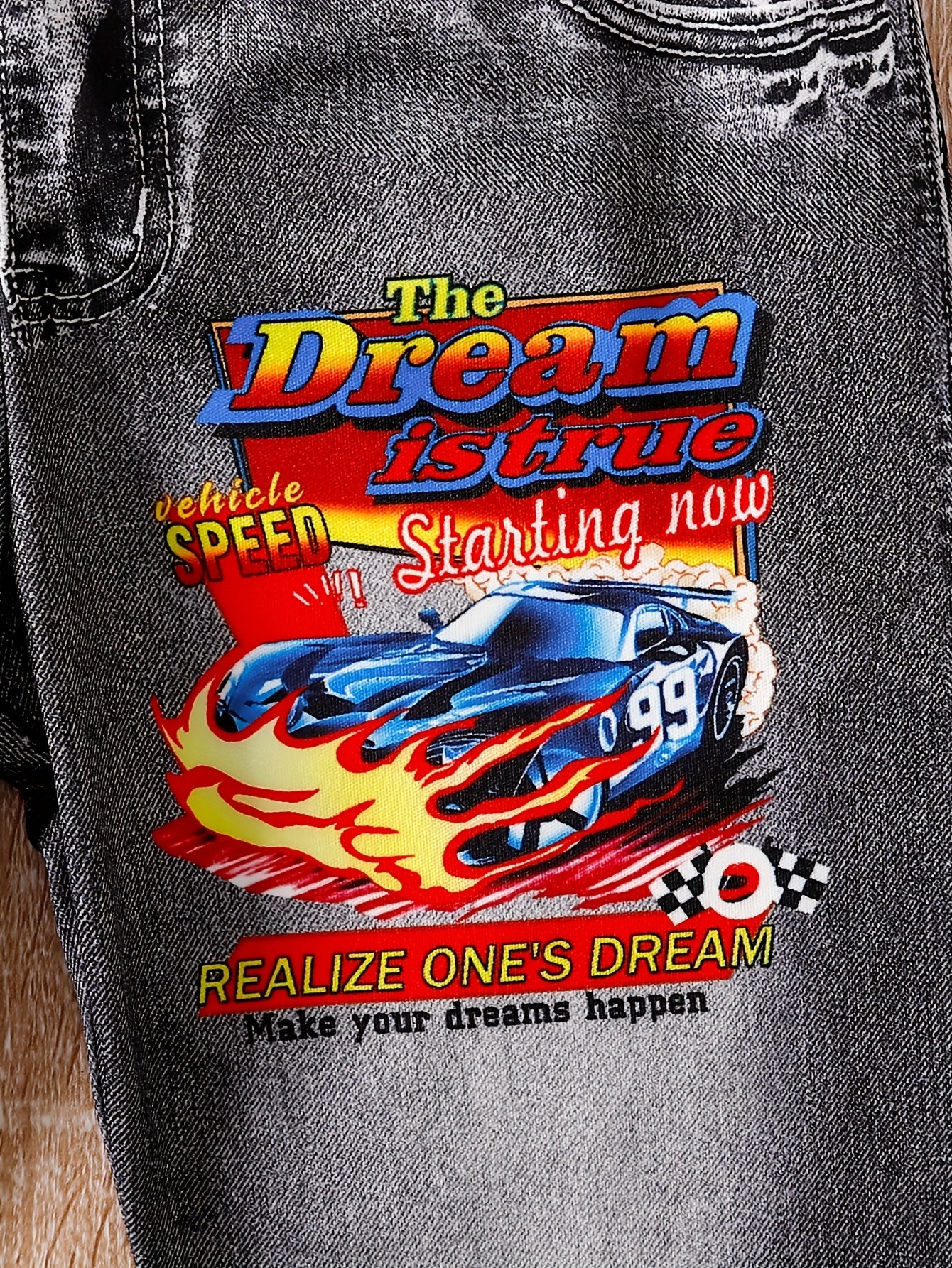 Boy's 2-Piece Race Car Pattern Casual Set for Spring and Fall with Long Sleeve Top and Pants