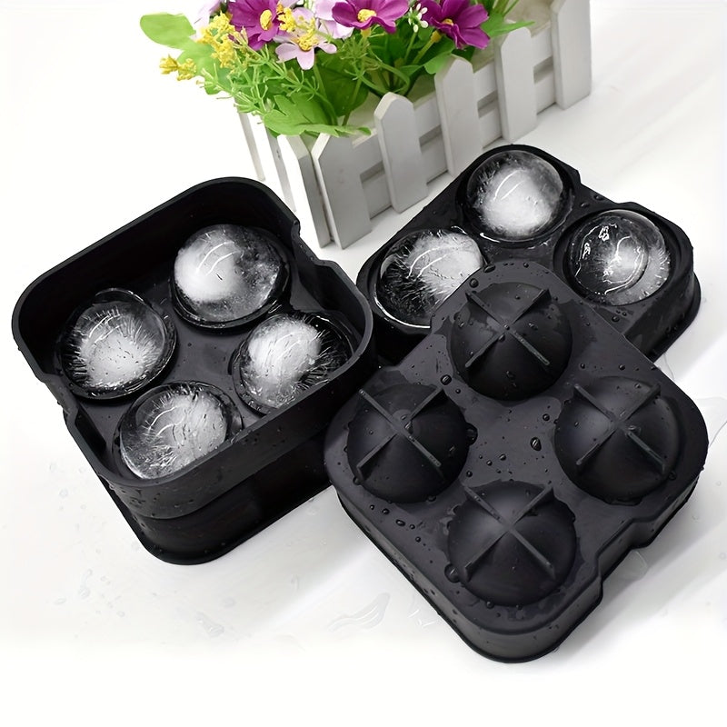 Silicone Whiskey Ice Ball Maker Flexible Sphere Mold for Perfect Round Ice Cubes