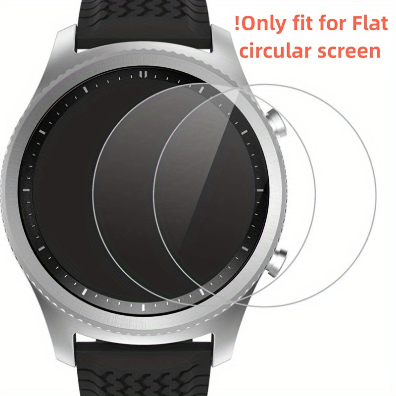 Round Watch Screen Protectors 9H Tempered Glass Bubble-Free Clear 27mm-43mm Set of 2
