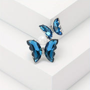 Gradient Butterfly Brooch Rhinestone Pin for Suits Jackets Elegant Accessory