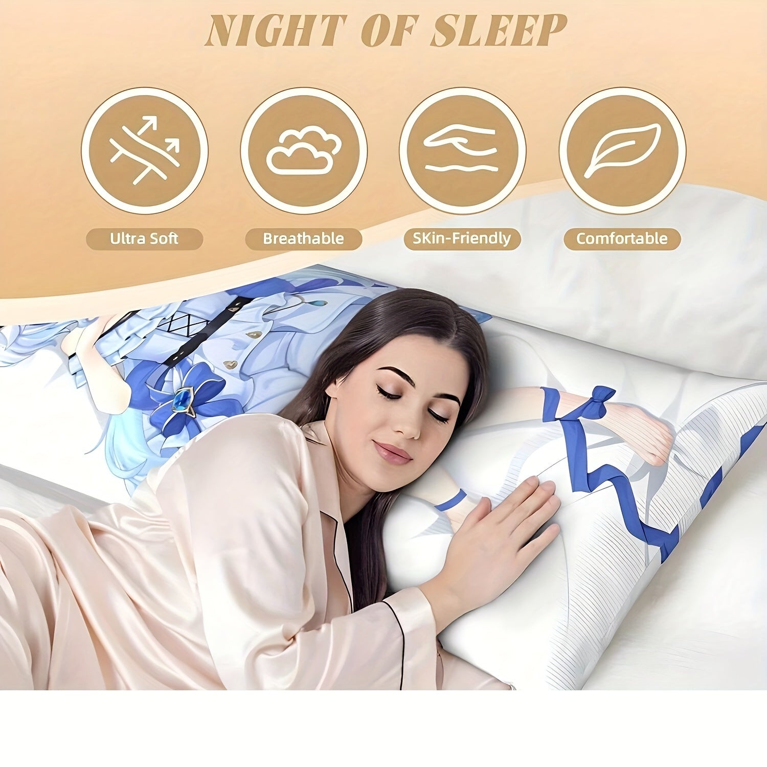 Personalized Two-Sided Print Body Pillowcase 20x54 Short Plush Cushion Cover for Anime and Pet Lovers