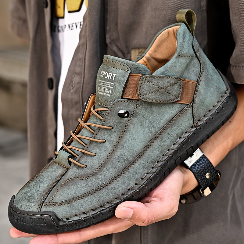 Men's Plus Size Ankle Shoes Synthetic Leather Casual Wear-Resistant Outdoor Footwear