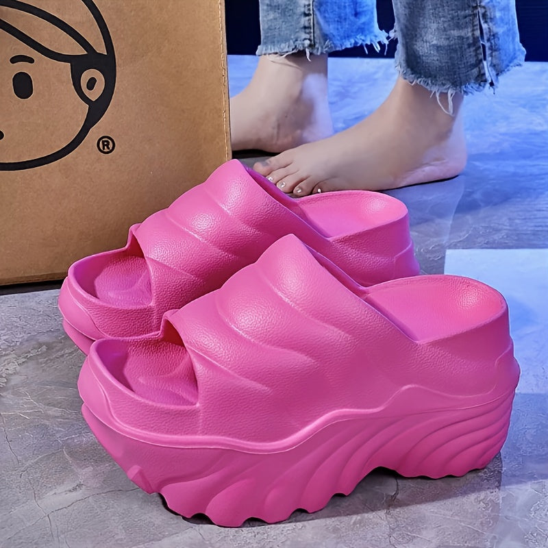 Ayollar uchun EVA yozgi yopiladigan poyabzal, yuqori qadam, qalin taglik, ko'p rangli