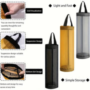 Organizador de bolsas de basura de malla de plástico para colgar en la cocina, con montaje en pared