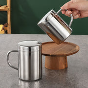 Taza de café de acero inoxidable 300ml con doble pared aislante para bebidas calientes y frías