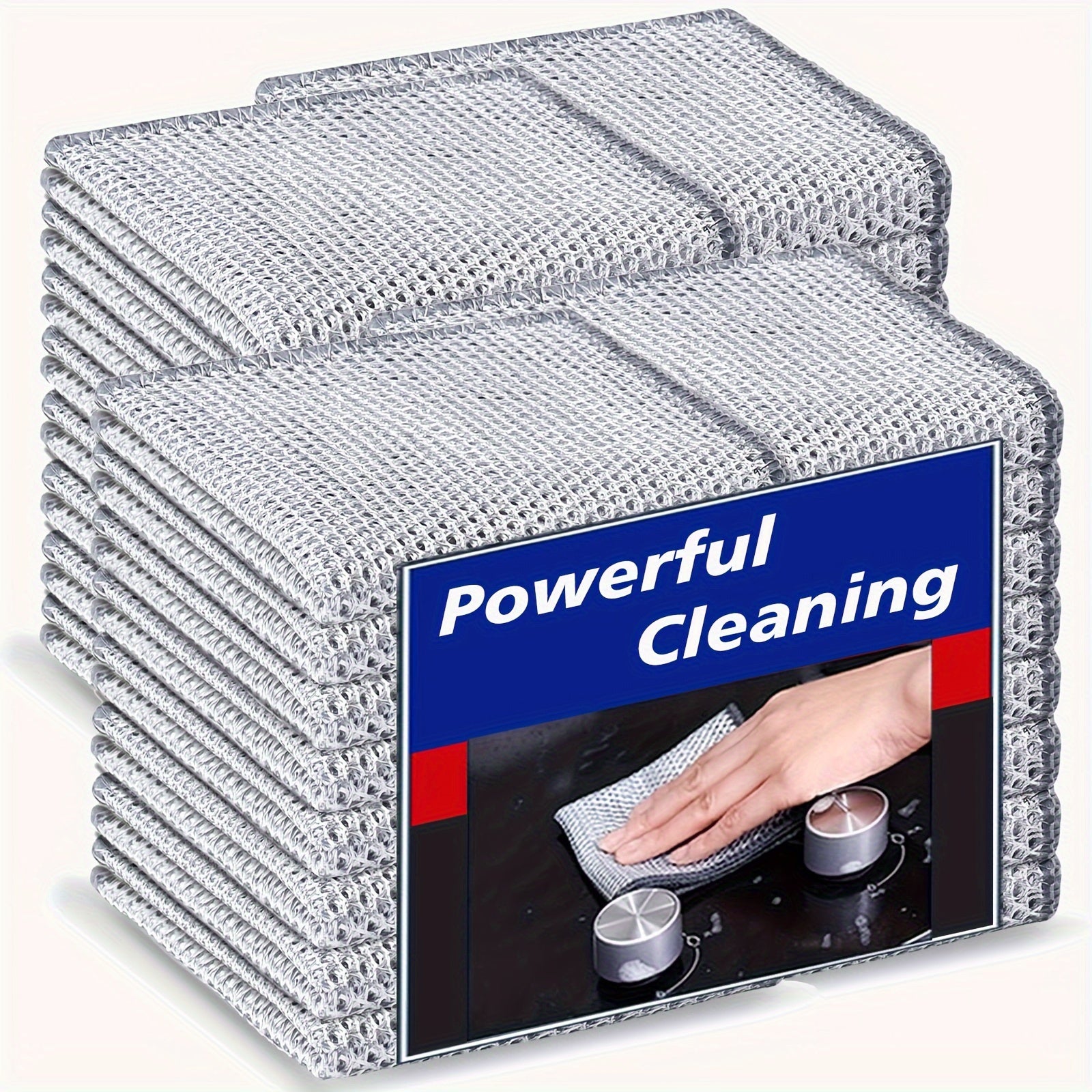 Mesh Microfiber Cleaning Cloths Pack of 8-32 Low Lint Space Design for Kitchen Bathroom Bedroom