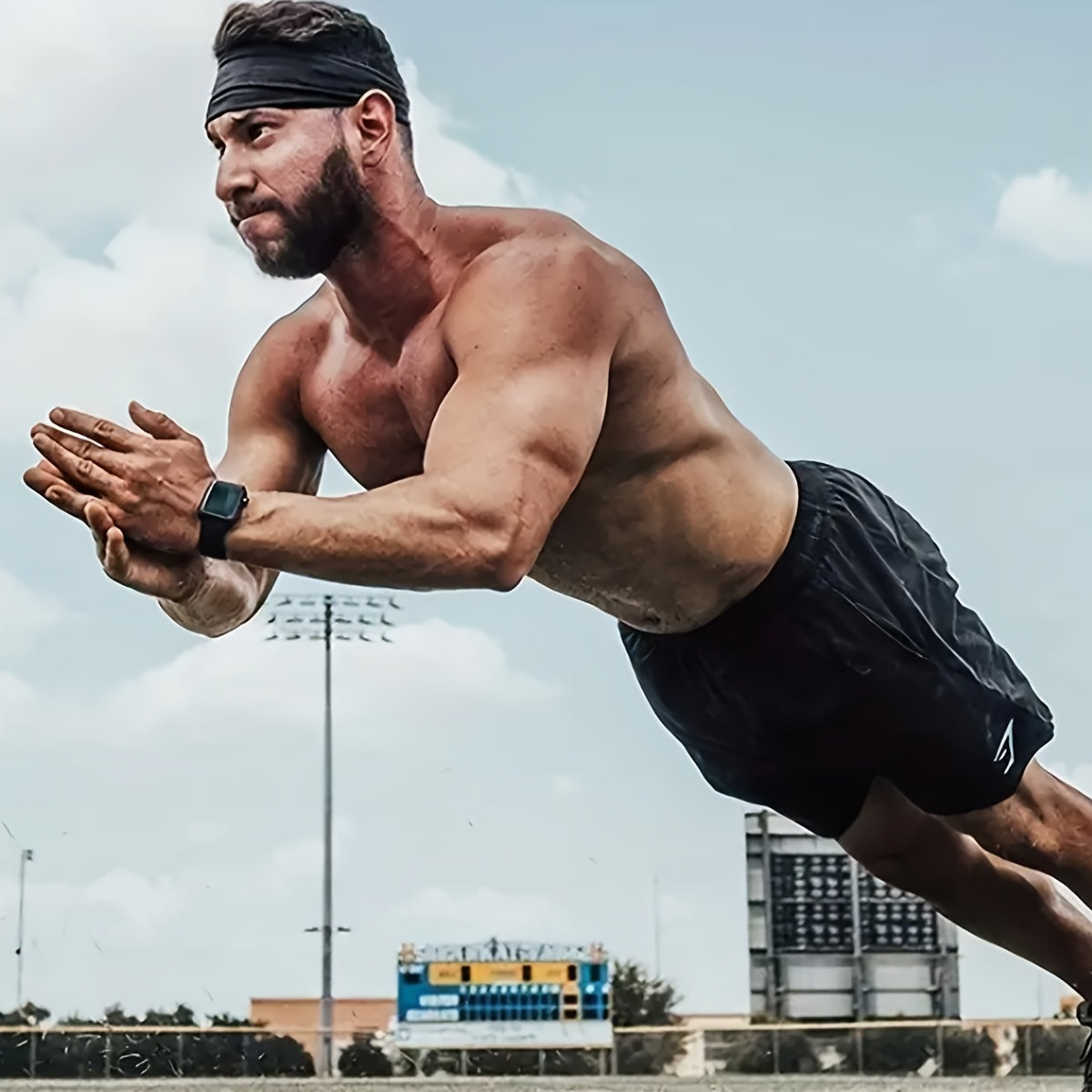 Men's Sports Sweat-Absorbent Headband Set of 5 for Running Fitness Yoga