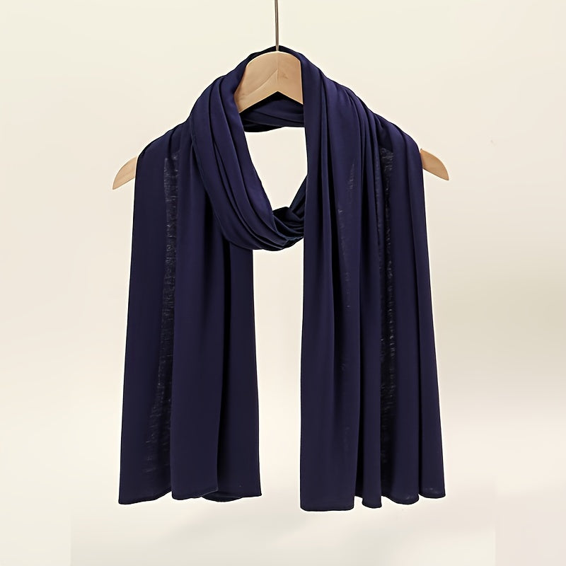 Ayollar uchun yuqori sifatli bir rangli polyester sharf, barcha fasllar va tadbirlar uchun mos, Ramazon uchun qulay.