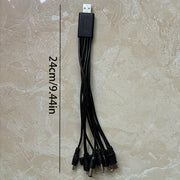 Multi-Device USB Charging Cable Flat PVC 10-in-1 Data Cable
