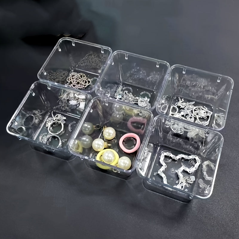 Набор из 8 прозрачных органайзеров для канцелярских принадлежностей, косметики и аксессуаров