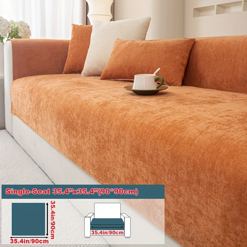 Chenille Sofa Cover for Armchairs and 4-Seater Sofas Pet-Friendly Non-Slip Machine Washable