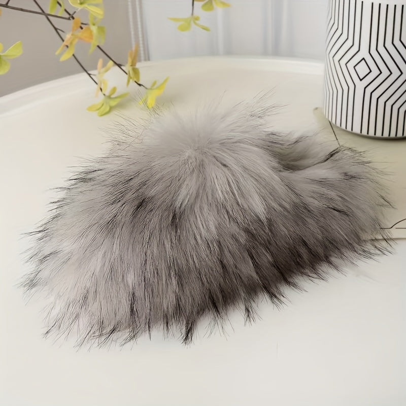 Ayollar uchun mo'rt faux mo'rtli shlyapka bilan qalin shlyapa, yumshoq tag, qulay qishli mo'rtli poyabzal