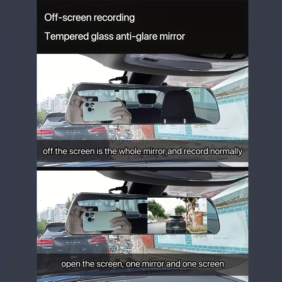 Двойная видеокамера Dash Cam 1080p HD передняя и задняя, дисплей 5 дюймов, присоска, питание 12 В