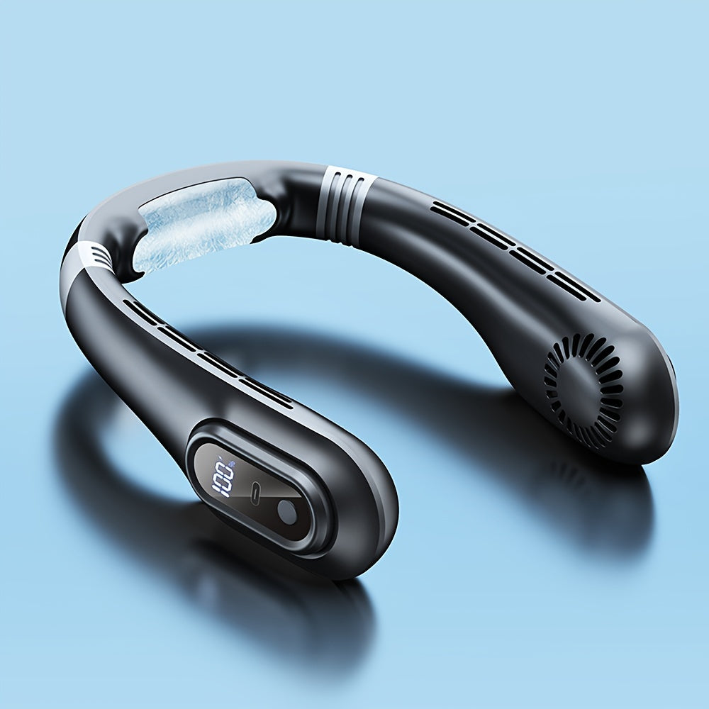 Portativ qirqsiz bo'yin ventilyatori, yuqori tezlikda, USB orqali zaryadlanadigan va tugma boshqaruvi, ichki va tashqi foydalanish uchun shaxsiy sovutish qurilmasi, 3000mAh litiy batareyasi bilan jim ishlash.