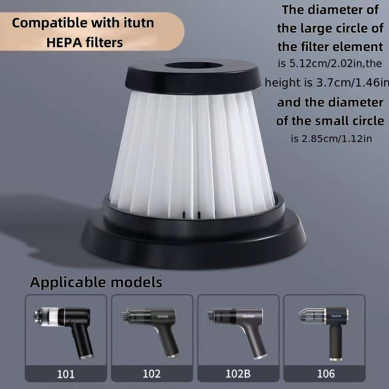 Washable HEPA Filter Replacement for Car Vacuum Cleaner Large 5.12cm Small 2.85cm Diameters