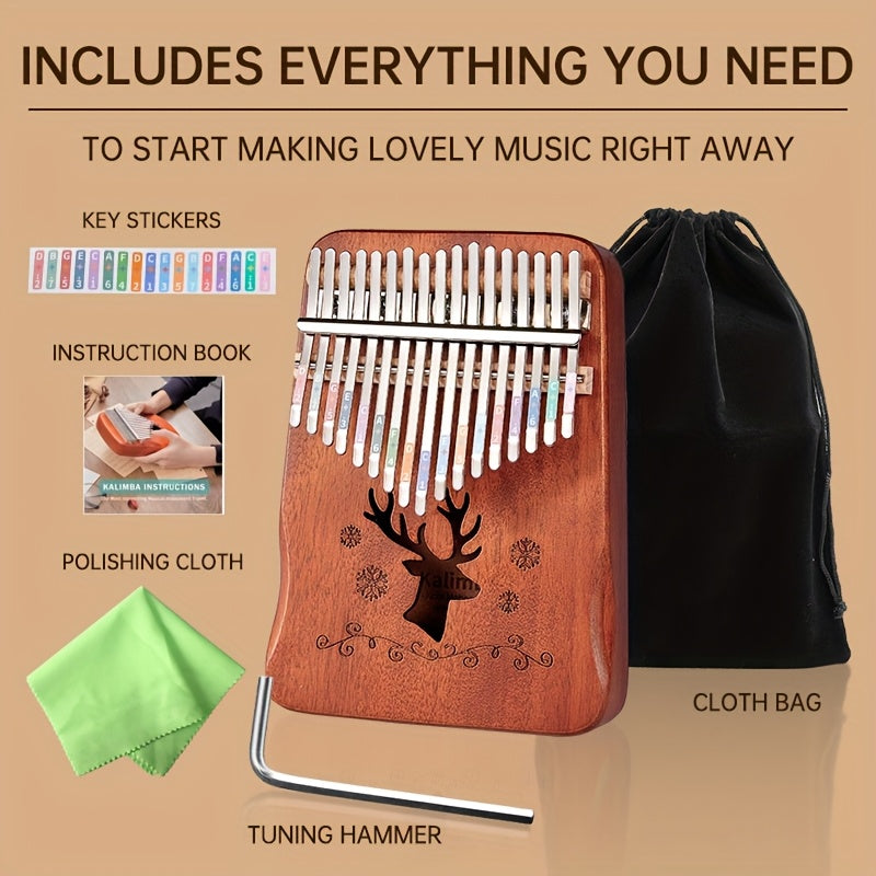 17-Key Multicolor Kalimba Thumb Piano for Beginners for Girls