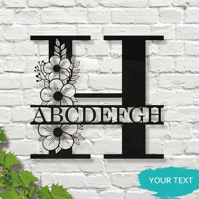 Personalized Floral Name Sign Wall Art for Home Decor and Weddings