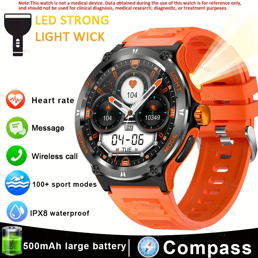 Unisex Outdoor Sports Smartwatch with 100+ Modes LED Light Call Answering Extended Battery