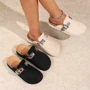 Women Summer Mule Slides Flat Heel Braided Ankle Strap Casual Shoes