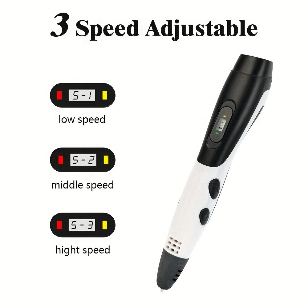 3D Printing Pen Kit with 12 PLA Filament Colors USB Powered for Creative Art