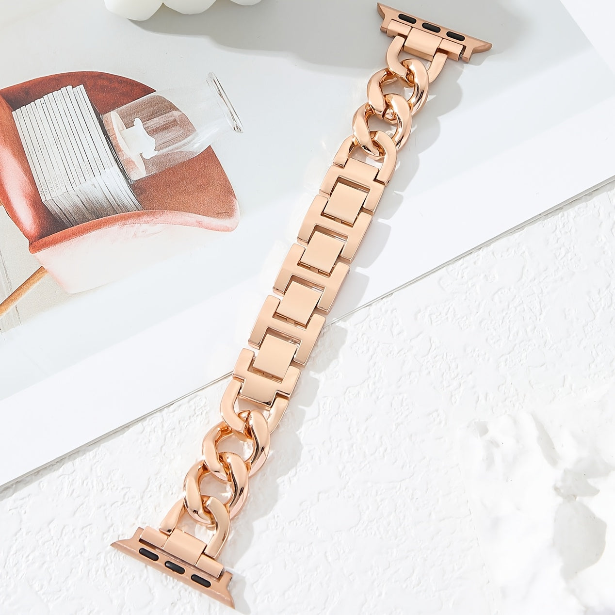 Stainless Steel Denim Chain Watch Strap for Apple Watch Series 1-10 38mm-45mm Replacement Sports Band