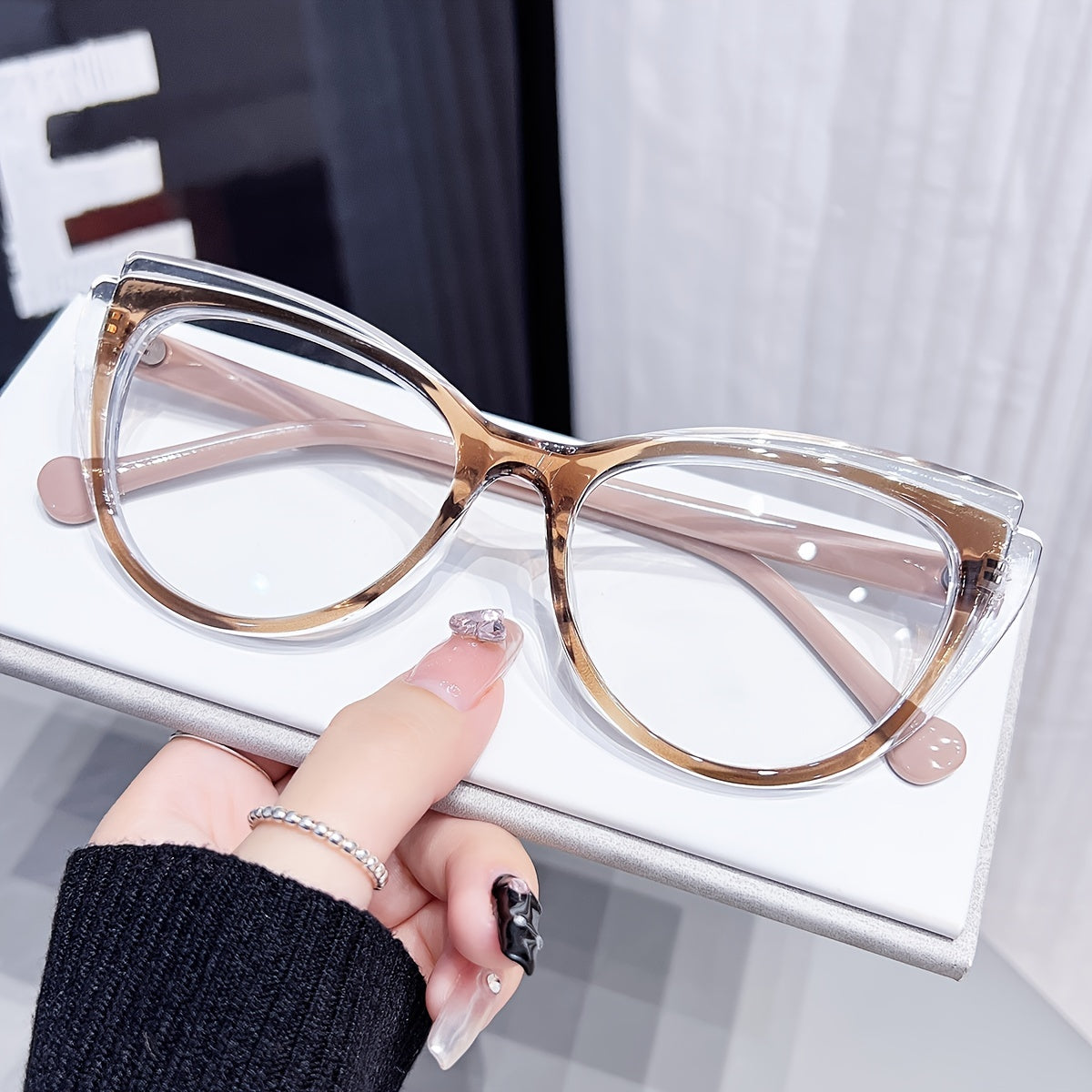 Blue Light Blocking Glasses for Women and Men Y2K Floral Cat Eye Computer Spectacles