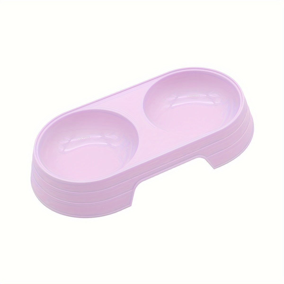 Estación de comida y agua para gatos, duradera, de PP, 2 en 1, con múltiples compartimentos, plato de alimentación interior en morado, amarillo, rosa, verde azulado