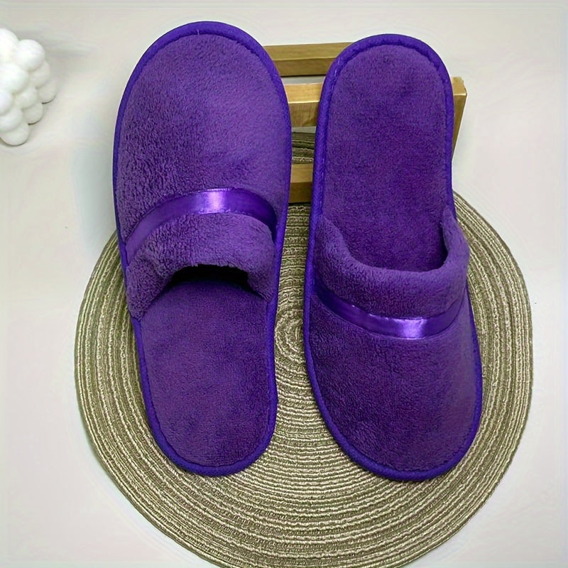 Zapatillas de felpa de coral para mujer, casuales, con slip-on, suela antideslizante de EVA, para interior, comodidad