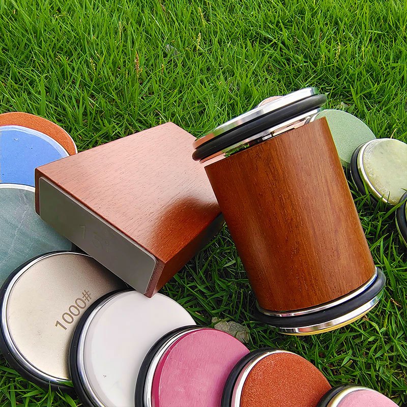 User-friendly rolling knife sharpener kit with dual angle sharpening corundum stone metal construction