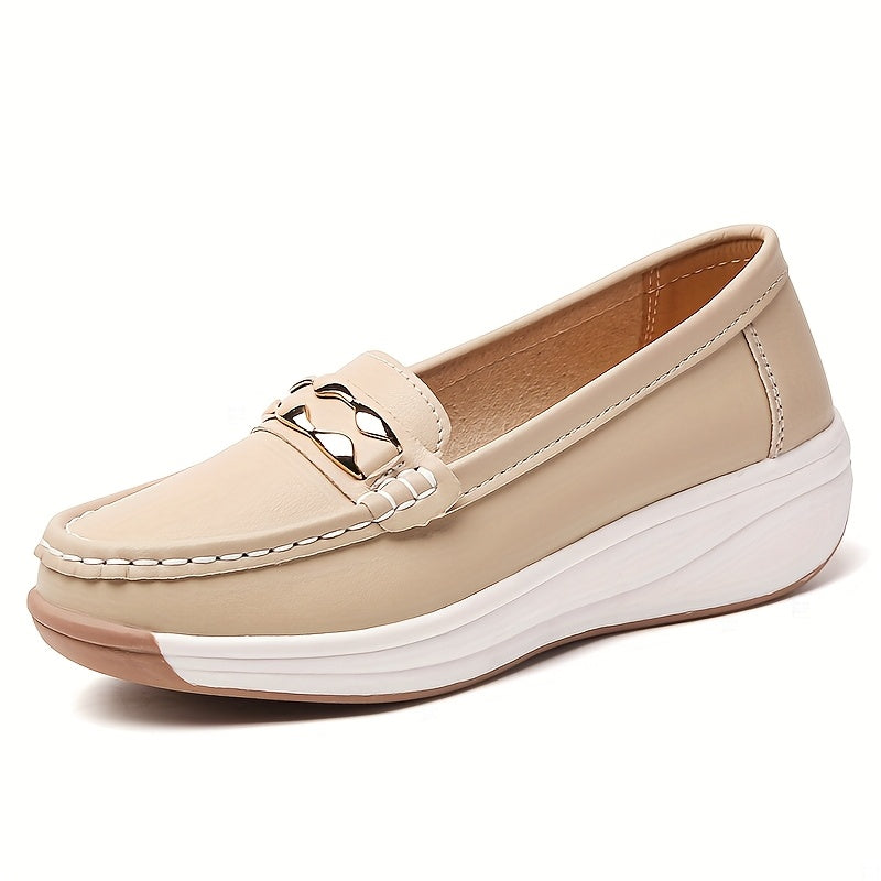 Women's Fashionable Slip-On Loafers with Anti-Slip Thick Soles