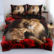2/3 Pieces Duvet Cover Set King Size Animal Print Polyester Soft and Comfortable for Boys and Girls