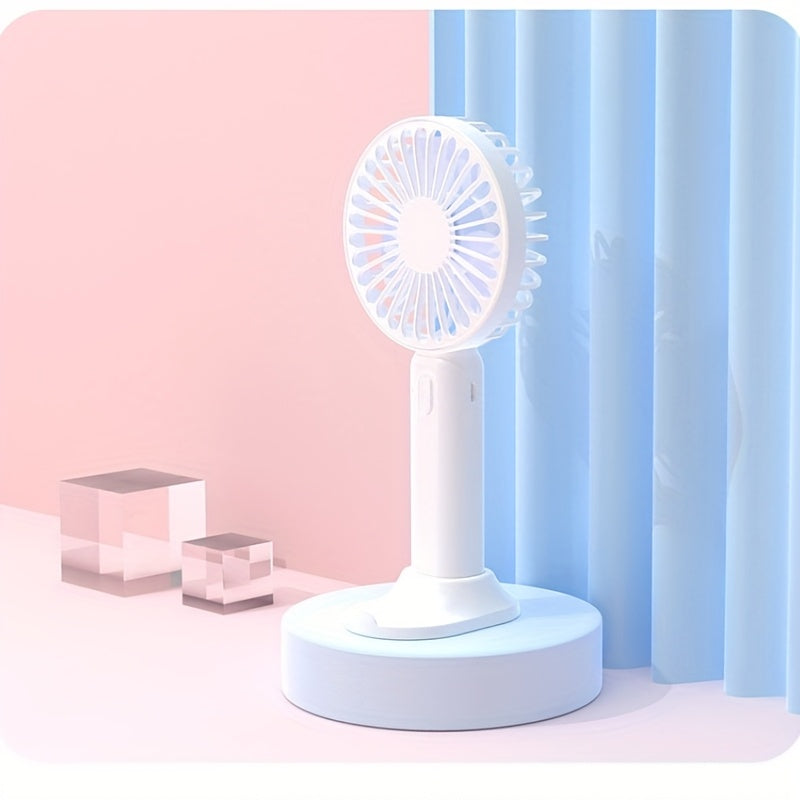 Portable Handheld USB Mini Fan with Phone Holder, High-Speed, Durable Plastic