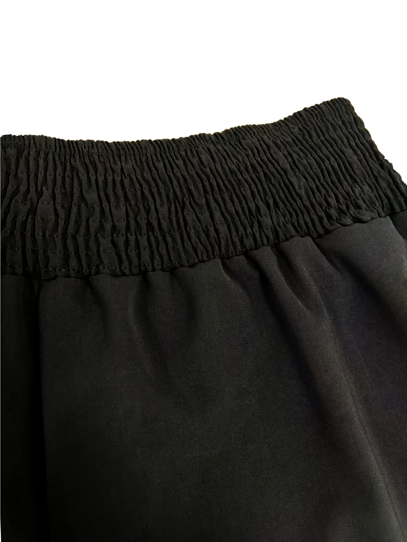 Women's Olive Green Elastic Waist Drawstring 3/4 Length Pants Casual Trousers