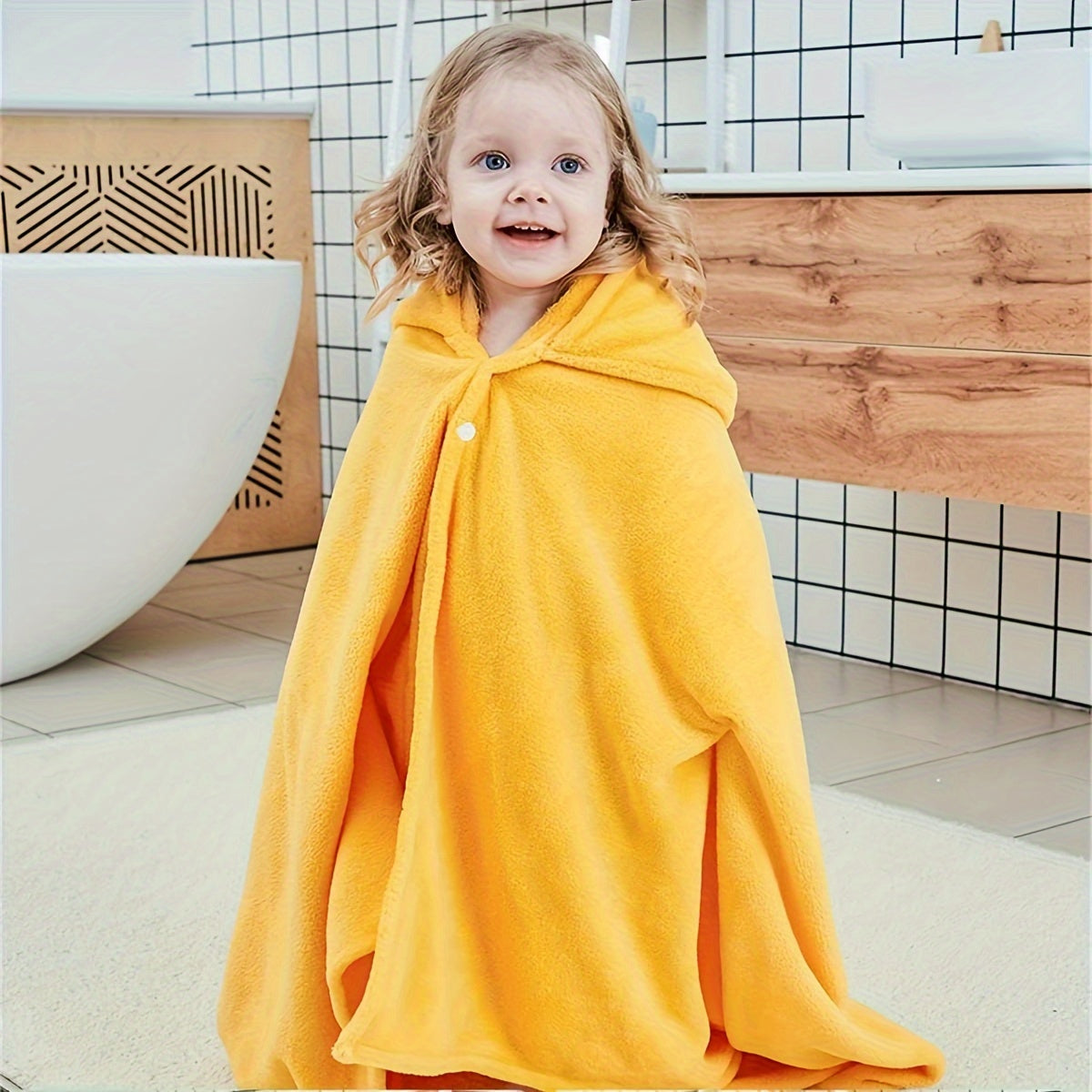 Baby Hooded Towel for Infants and Toddlers Cartoon Duck Pattern Ultra Soft and Absorbent 27.5 x 55 Inches