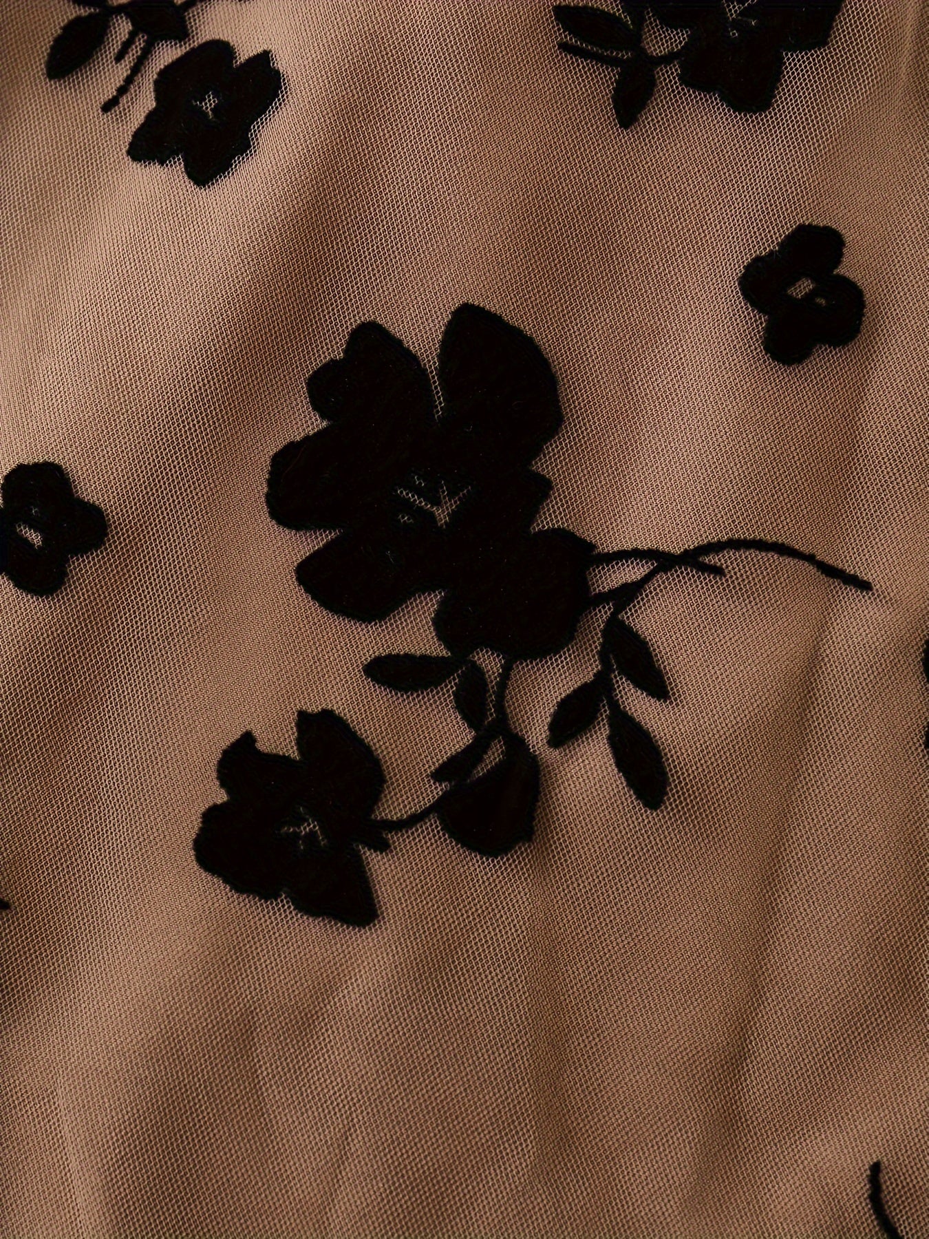 Women's Tulle Skirt with Embroidered Floral Print Regular Length A-Line Casual Style