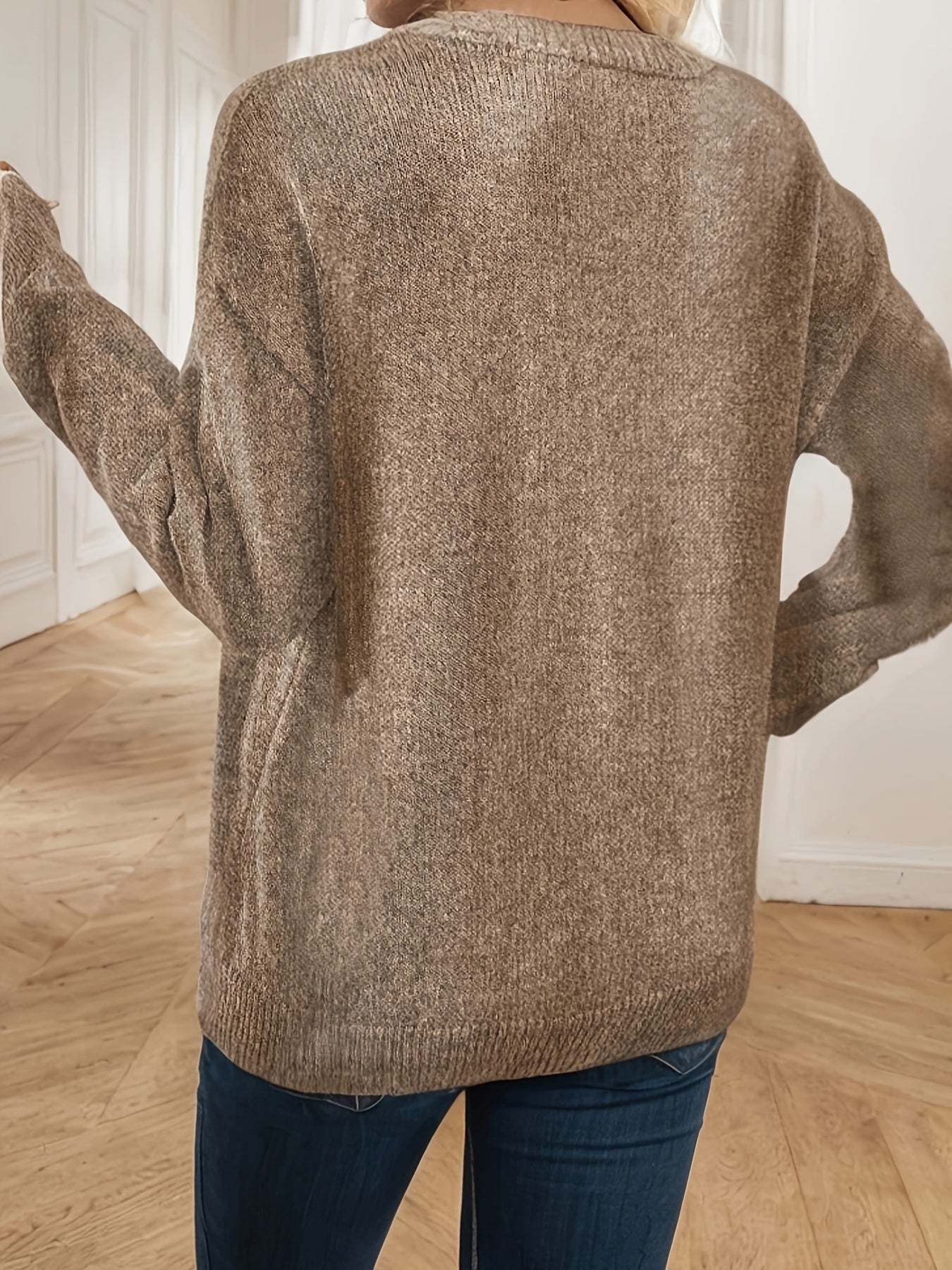 Plus o'lcham ayollar uchun to'liq rangli krujka bo'yinli sviter uzun qolli kuz qish kiyimlari