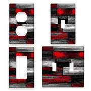 Placa decorativa para interruptor de pared en rojo, negro y gris, sin cableado, resistente y fácil de montar para hogar u oficina