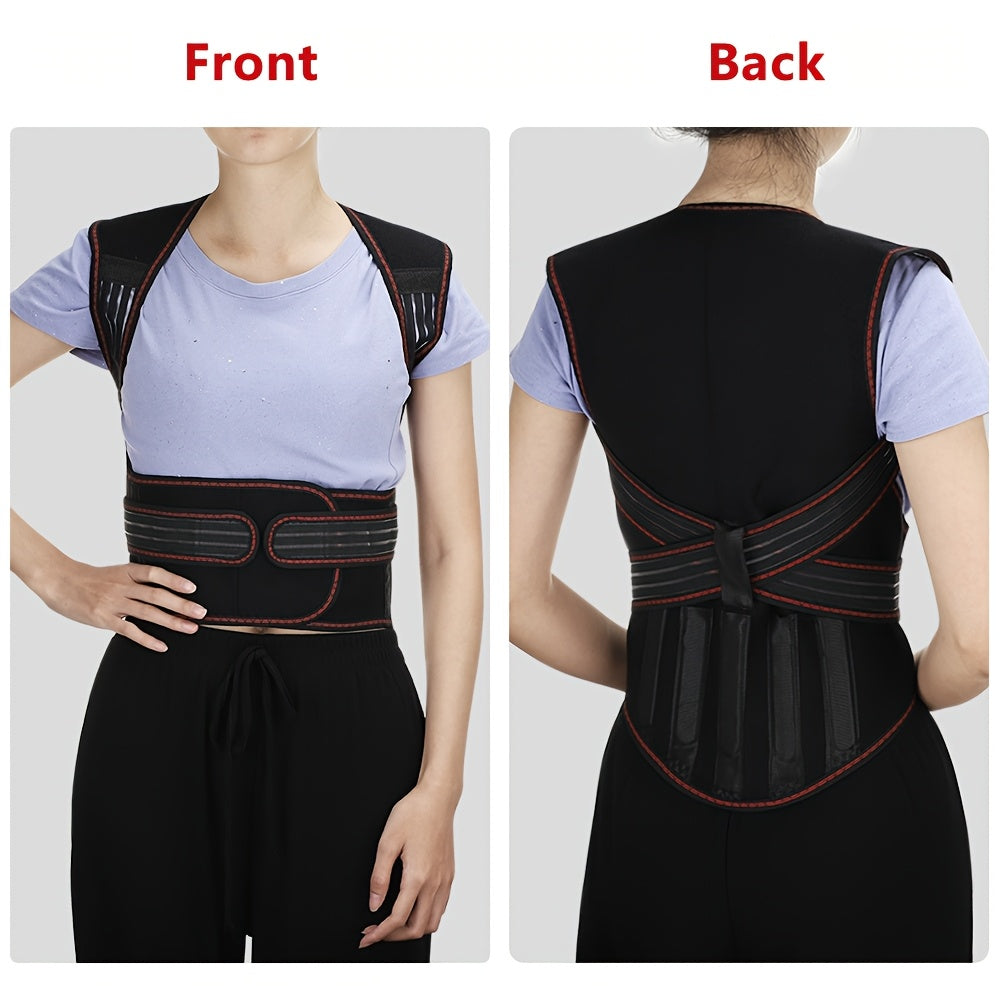 Unisex Waist Support Belt with Magnet Hot Compress Back Shawl Adjustable Orthopedic Brace