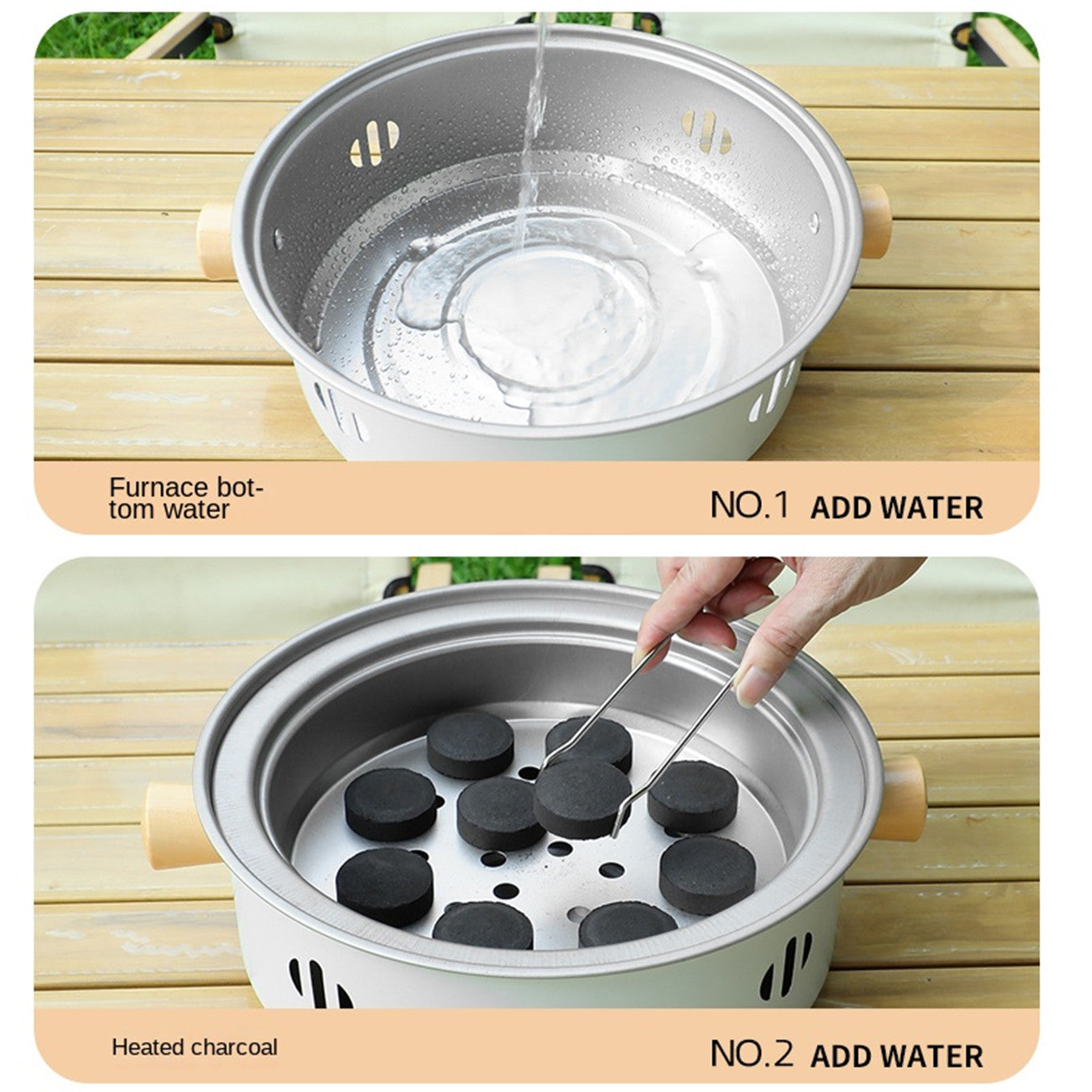 Stainless Steel Charcoal Grill Set for Indoor Outdoor BBQ Fire Pit Camping