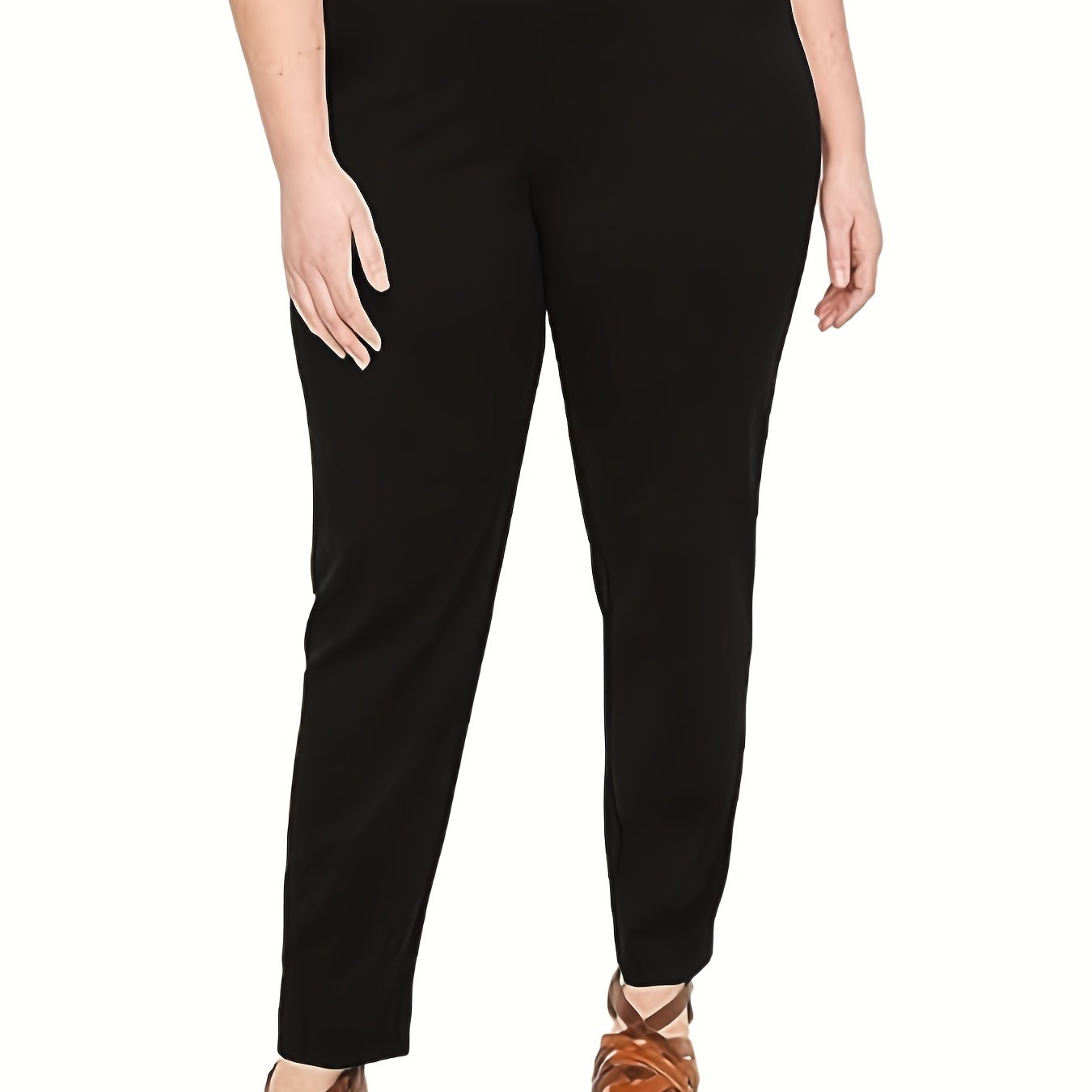 Plus Size Women's Elegant High Rise Tapered Leg Pants