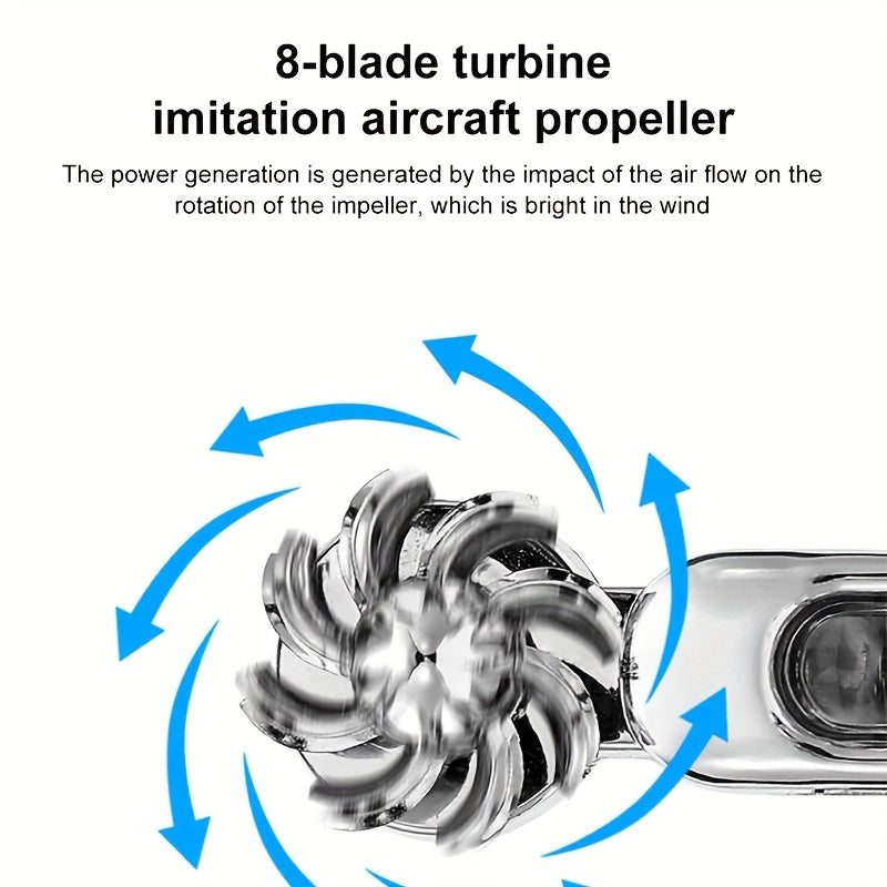 Lámparas decorativas de ventilador LED para coche 2 piezas, de rotación impulsada por el viento